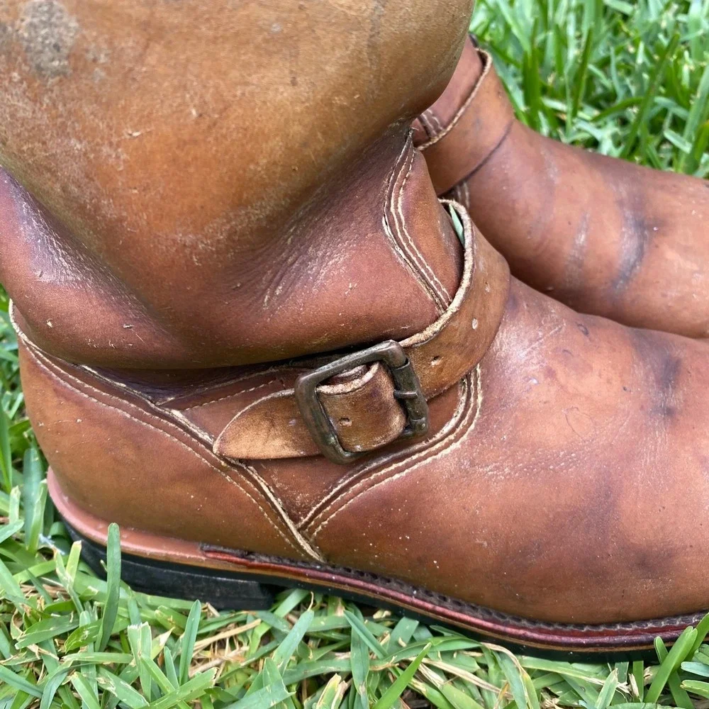 King Ranch Chippewa Mens 10D Leather Snake Boots Brown 90220 Made in USA